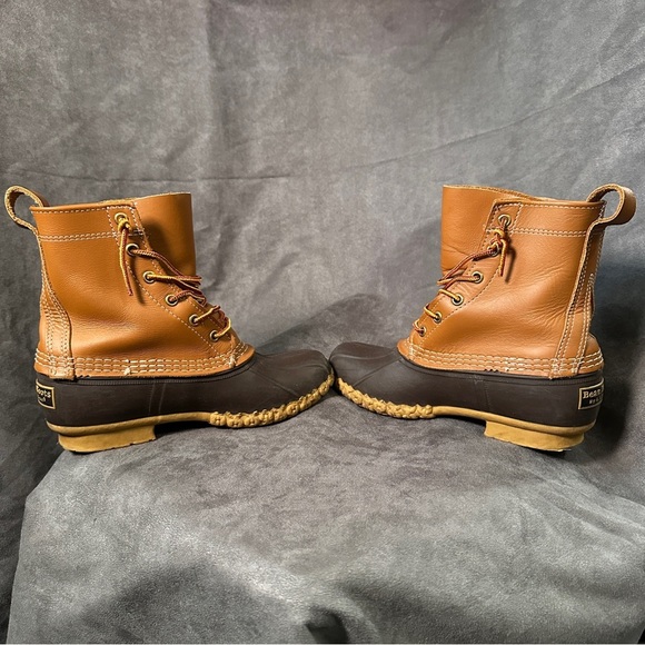 L.L. Bean Bean Boots Leather/Rubber Duck Boot Waterproof Core Size 7 BM Preppy - Picture 6 of 10
